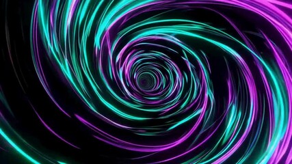 Dynamic neon vortex tunnel effect with vibrant pink and cyan glowing light trails creating a sense of speed and futuristic travel, perfect for technology or abstract backgrounds - Powered by Adobe