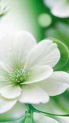 white flower on green