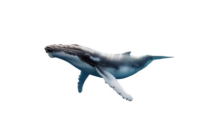 Whale in Ocean: A majestic whale glides gracefully through the ocean depths, its massive form a testament to the wonders of marine life.