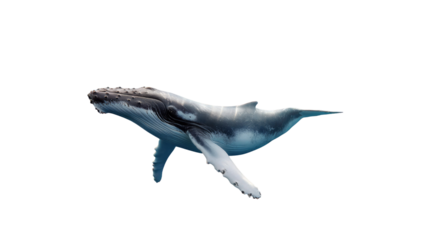 Whale in Ocean: A majestic whale glides gracefully through the ocean depths, its massive form a testament to the wonders of marine life.