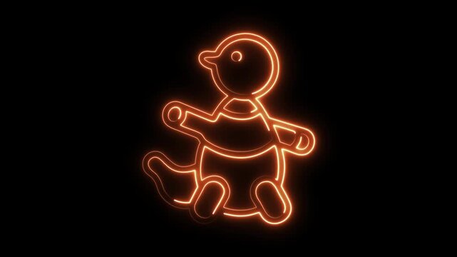 Animated neon turtle glowing against a black backdrop providing a modern vibrant playful feeling perfect for children's content or branding