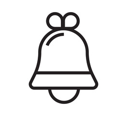 Campana navideña con lazo en estilo lineal minimalista