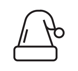 Gorro de Santa Claus en estilo lineal minimalista
