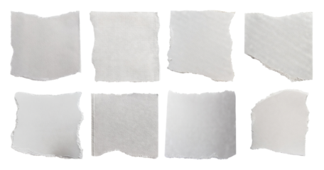 Textured paper collection with various shapes and patterns for design, Bundle Set Collection, Isolated on Transparent Background