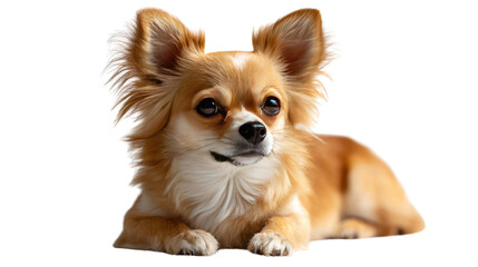 Chihuahua's Elegant Pose: A charming chihuahua, exuding grace and poise, is captured in a relaxed pose, with its attentive gaze, a testament to its innate elegance.