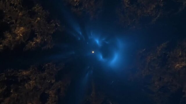 Exploring the concept of a temporal sequence using a sophisticated abstract visual effect, creating a sense of an impending event or transition. Conceptual time flow