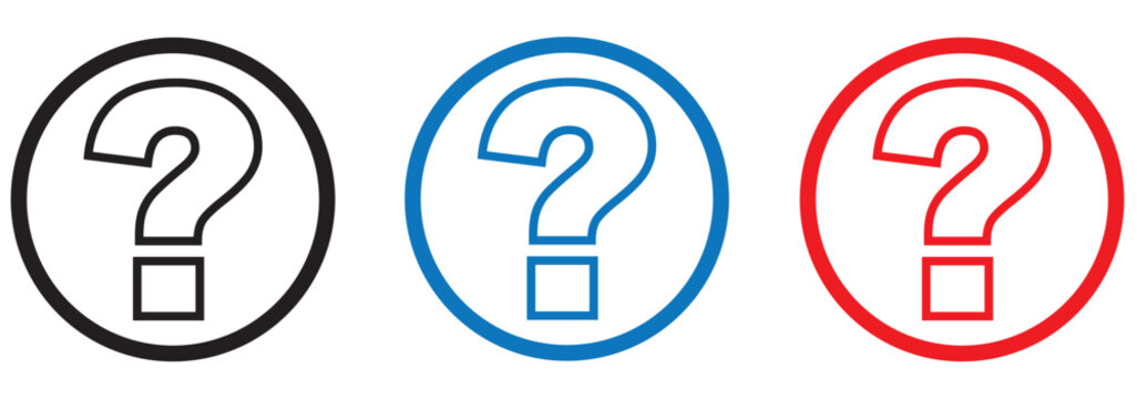 Question mark symbol design three question marks. Question Mark Icons in Circle. Why symbol. Question mark icon and sign. Ask symbol. symbolizing inquiry, help sections, and support for FAQs.