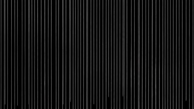 Abstract monochrome image of vertical light gray lines of varying lengths against a black background