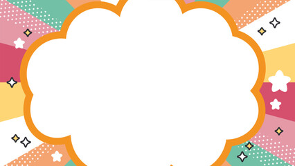 Pop Art Colorful Background with Sparkles and Stars. Ideal for children projects, playful and positive design, school posters, party design, announcements, or greeting cards