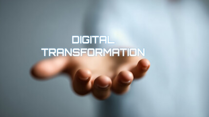 Hand and Hologram as a Symbol of Future Technology