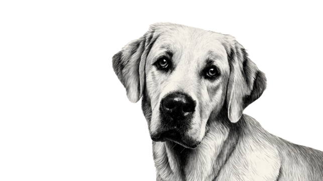 Loyal Gaze: Close-up of a handsome retriever with captivating eyes, symbolizing friendship and loyalty. 
