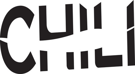 Vector lettering with chili Fragmented 