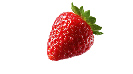 Strawberry cut out pattern. Ripe fresh flying red strawberry isolated on white background. With clipping path. Summer delicious sweet berry organic fruit, food, diet, vitamins, creative layout