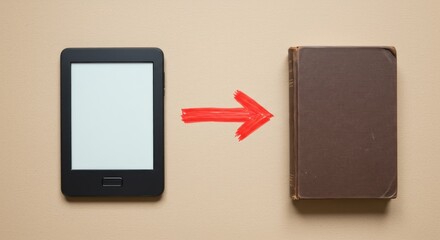 E-reader to Hardcover: A Hand-Drawn Arrow Bridges the Gap Between Digital and Traditional Reading