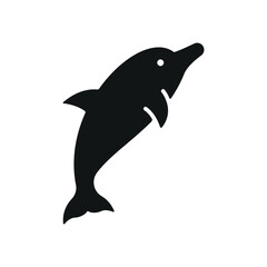 Dolphin icon for modern aquatic logo and graphic collections.