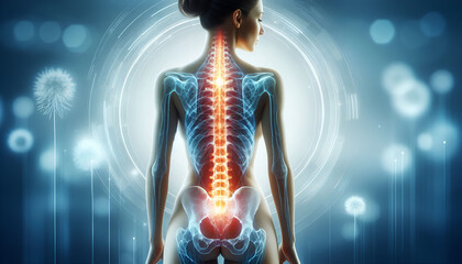 Naklejka premium woman in back pain