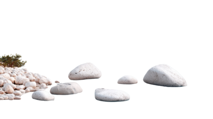 Zen Garden Stones: A serene arrangement of smooth, grey stones in a meticulously crafted rock garden, reflecting tranquility and balance.