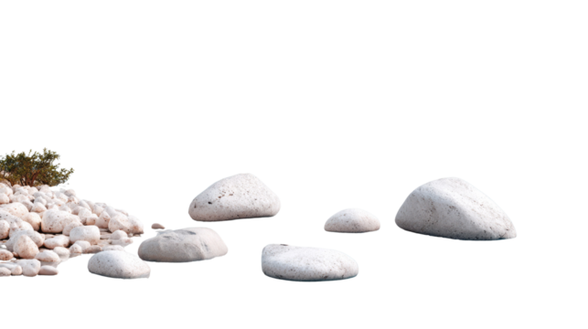 Zen Garden Stones: A serene arrangement of smooth, grey stones in a meticulously crafted rock garden, reflecting tranquility and balance.