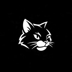 Obraz premium black cat on black background
