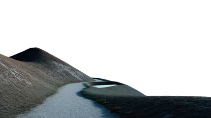 Winding Mountain Path: A scenic mountain path curves gracefully, inviting exploration amidst natural beauty. 