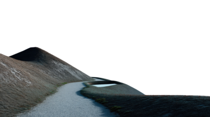 Winding Mountain Path: A scenic mountain path curves gracefully, inviting exploration amidst natural beauty. 