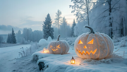 Frozen Polka: Ice Pumpkins as Surreal Art Objects
