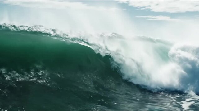 Depicting the rhythmic ebb and flow of a tranquil shoreline wave, focusing on the soft foam and receding water as it interacts with natural sand and pebbles on a pristine beach.