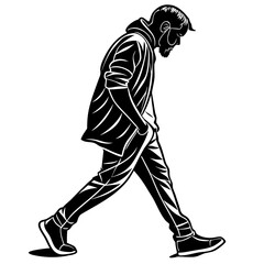 silhouette of a young man