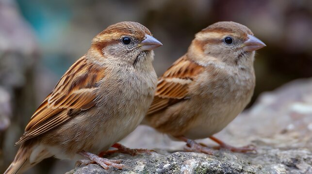 Small passerine birds also known as true sparrows