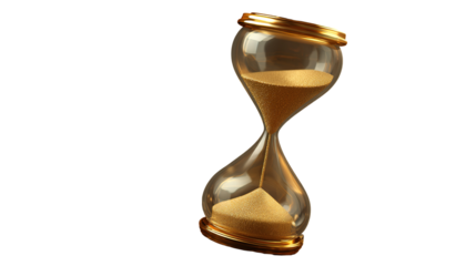 Golden Hourglass with Flowing Sand