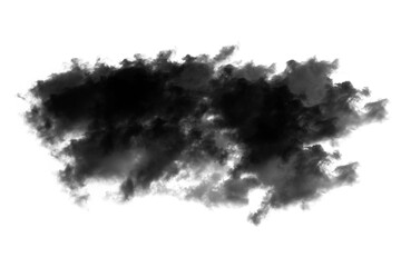 Fototapeta premium Black smoke cloud overlay effect, for video or photo editing, Isolated on transparent background, png