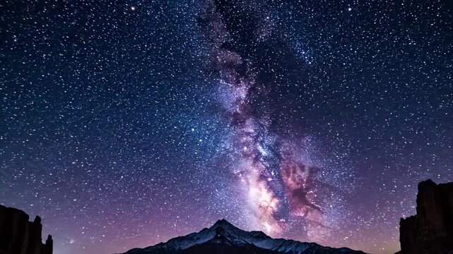 Wide angle shot revealing the cosmic grandeur of our galaxy, stretching across an untouched wilderness, emphasizing the profound scale and natural beauty of the universe.