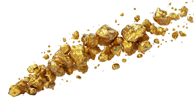 A captivating image showcases a lustrous golden nugget