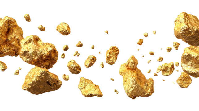 A captivating image showcases a lustrous golden nugget