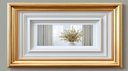 Fototapeta premium Recursive frame containing still life with dried flowers