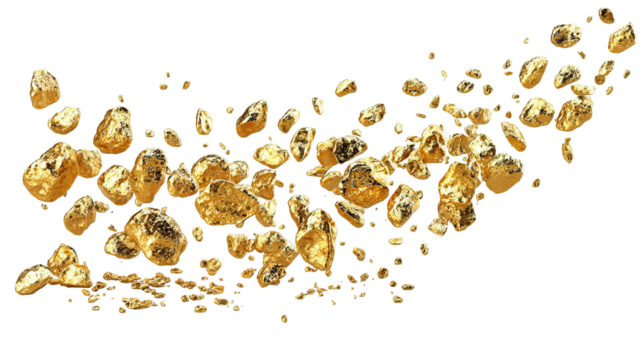 A captivating image showcases a lustrous golden nugget