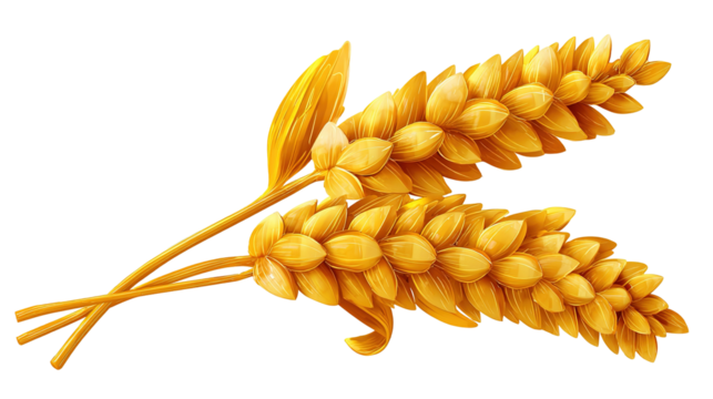 An ear of wheat isolated on transparent or white background, png