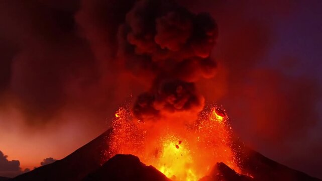 Time lapse perspective of the post eruption landscape, revealing new geological formations, cooling lava fields, and the slow, inexorable reshaping of the earth's surface by natural forces.