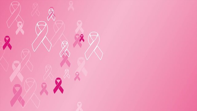 World cancer day seamless pattern loop animation. World cancer day pink ribbons symbolize breast cancer awareness and hope suitable for health campaigns, social media, and educational materials.