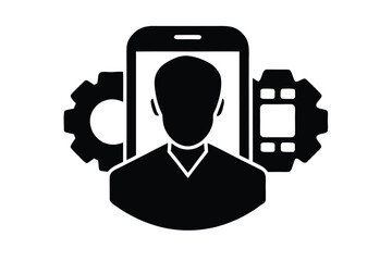 mobile app development vector icon silhouette