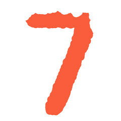 Number seven with snow