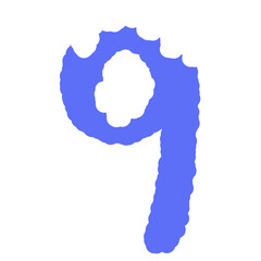 Number nine with snow