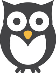 Vector icon of an owl isolated on white 