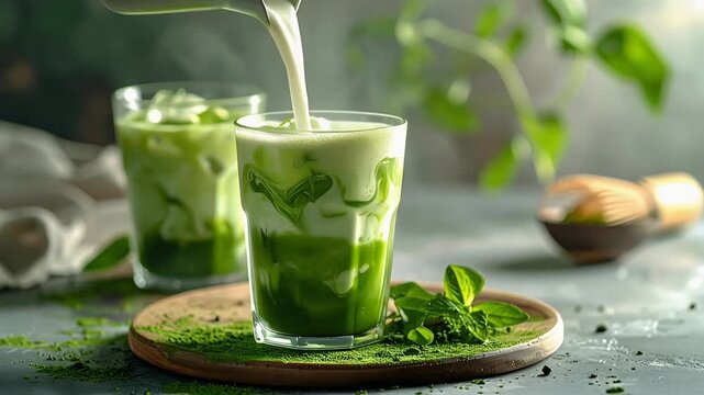 滑らかな抹茶とまろやかなミルクが溶け合い涼しげに揺れる贅沢なグリーンドリンク