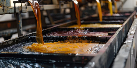 Industrial Process of Liquid Dyeing in Manufacturing Factory