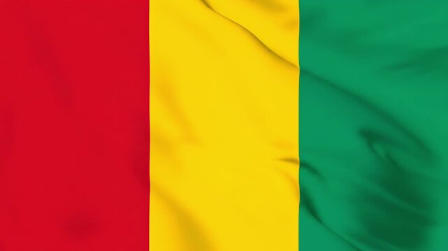 Waving National Flag of Guinea 