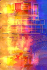 Abstract Neon Cityscape Reflection