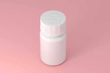  pill bottle and paper box 3d mockup image for medicine product showcase