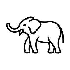 Elephant Icon – Wildlife Animal Outline Vector Illustration