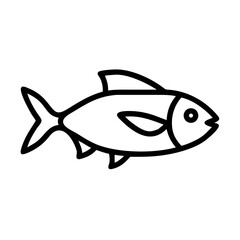 Fish Icon – Simple Marine Animal Outline Vector